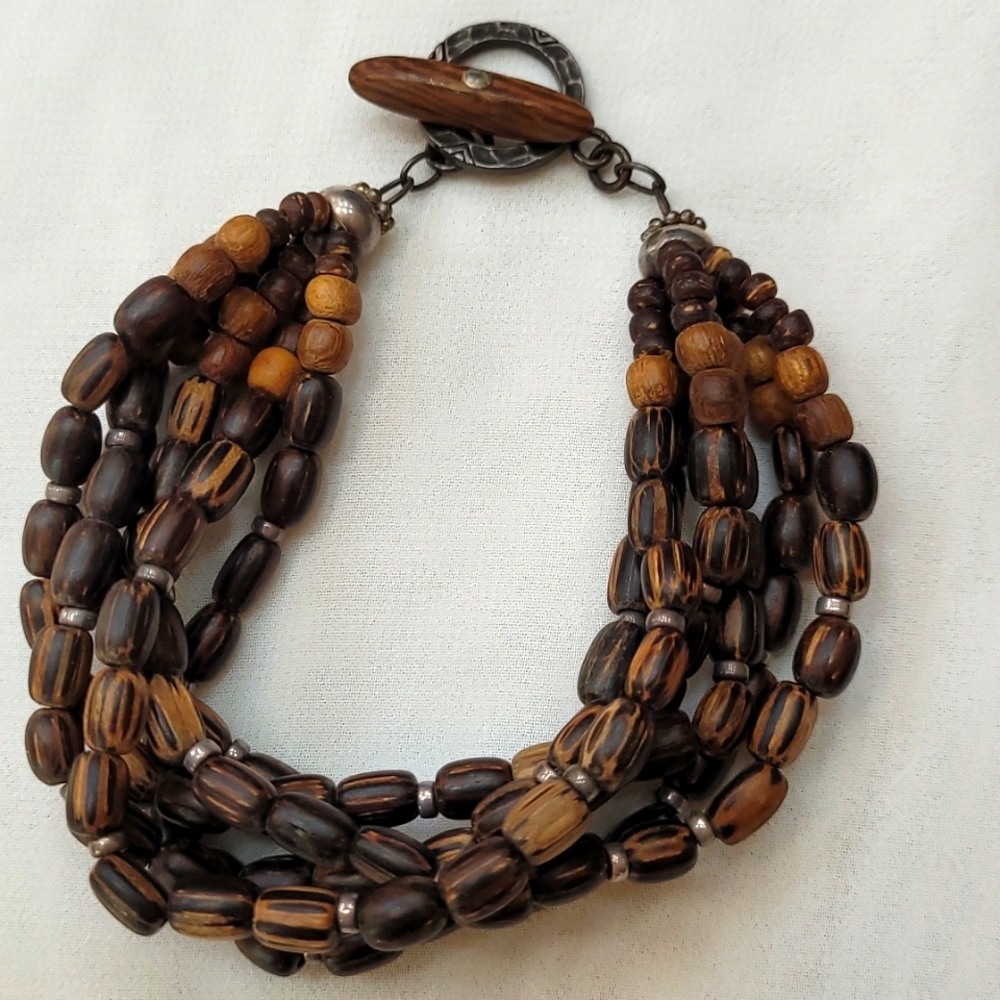 Silpada Designs palmwood beads necklace and bracelet set - Picture 4 of 5